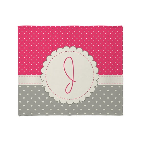 CafePress - Cute Monogram Letter J Throw Blanket - Soft Fleece Throw Blanket, 50"x60" for All Ages