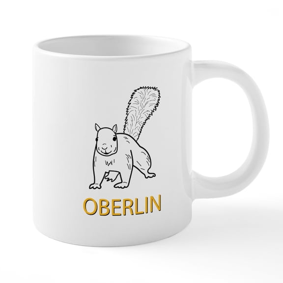 CafePress - Cute Oberlin White Squirrel Illustration Mugs - 20 Oz White Ceramic Mega Mug