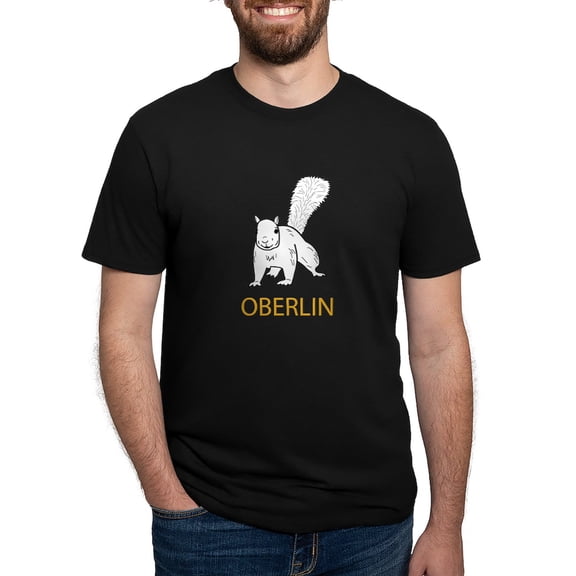 CafePress - Cute Oberlin White Squirrel Illustration T Shirt - Mens Tri-blend T-Shirt