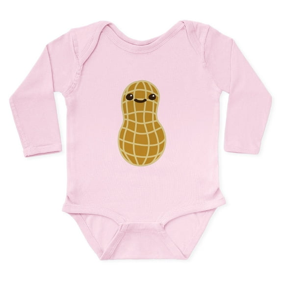 CafePress - Cute Peanut Body Suit - Long Sleeve Cotton Baby Bodysuit