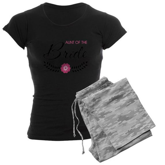 CafePress - Cute Pink Aunt Of The Bride - Women's Dark Pajamas