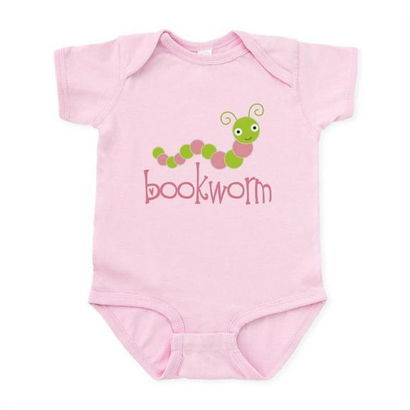 CafePress - Cute Pink Bookworm Infant Bodysuit - Baby Light Bodysuit, Size Newborn - 24 Months