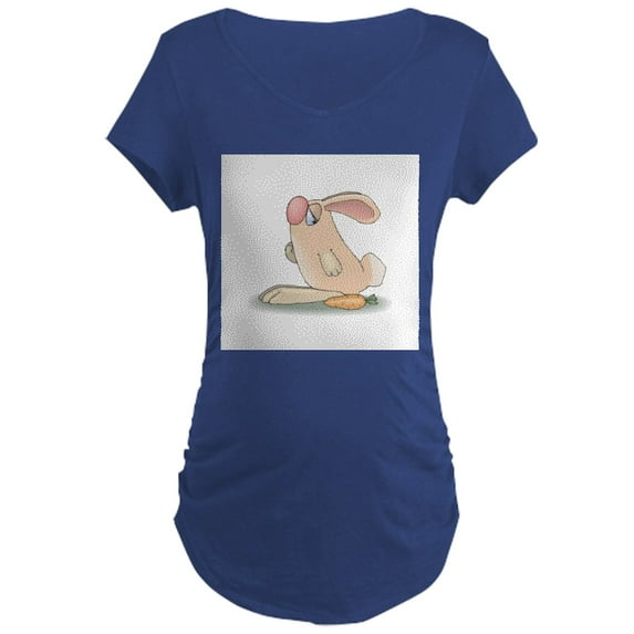 CafePress - Cute Pink Bunny And Carrot Maternity Dark T Shirt - Maternity Dark T-Shirt