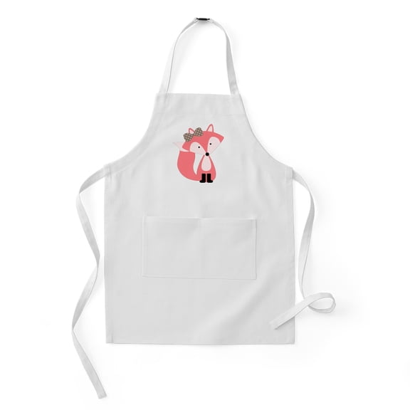 CafePress - Cute Pink Fox - Kids Apron