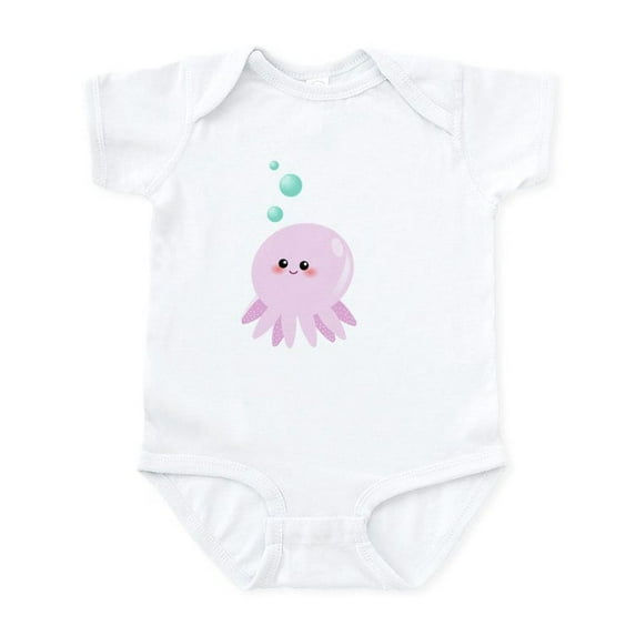 CafePress - Cute Pink Octopus Body Suit - Baby Light Bodysuit, Size Newborn - 24 Months