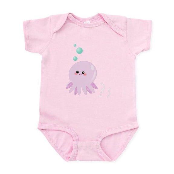 CafePress - Cute Pink Octopus Body Suit - Baby Light Bodysuit, Size Newborn - 24 Months