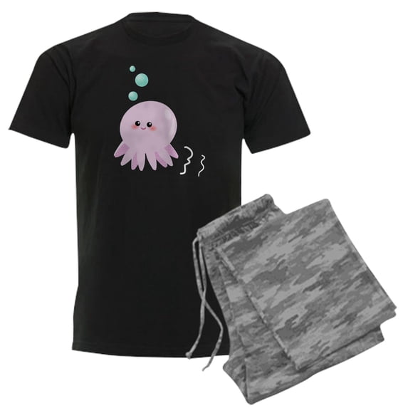 CafePress - Cute Pink Octopus Pajamas - Men's Dark Loose Fit Cotton Pajama Set