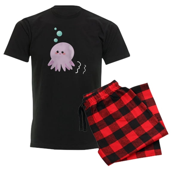 CafePress - Cute Pink Octopus Pajamas - Men's Dark Loose Fit Cotton Pajama Set