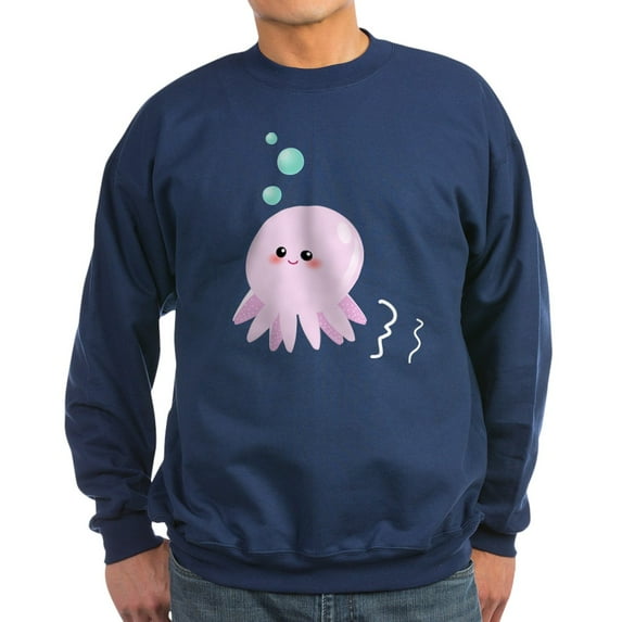 CafePress - Cute Pink Octopus Sweatshirt - Classic Crew Neck Sweatshirt