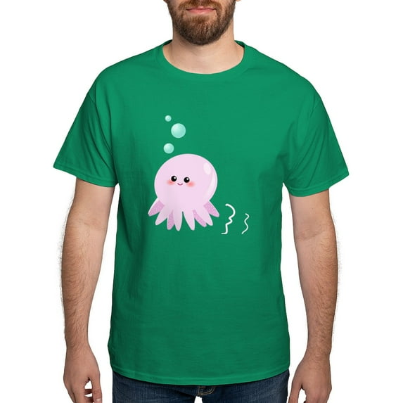 CafePress - Cute Pink Octopus T Shirt - Men's Classic Graphic Cotton T-Shirt