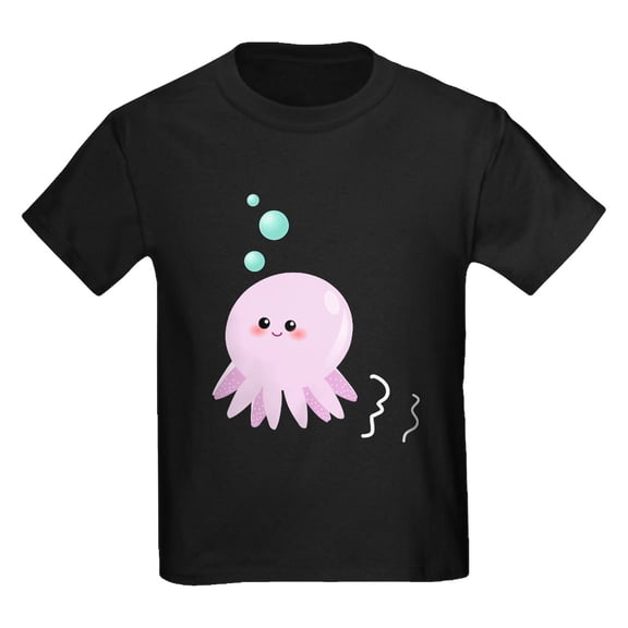 CafePress - Cute Pink Octopus T Shirt - Dark T-Shirt Kids XS-XL