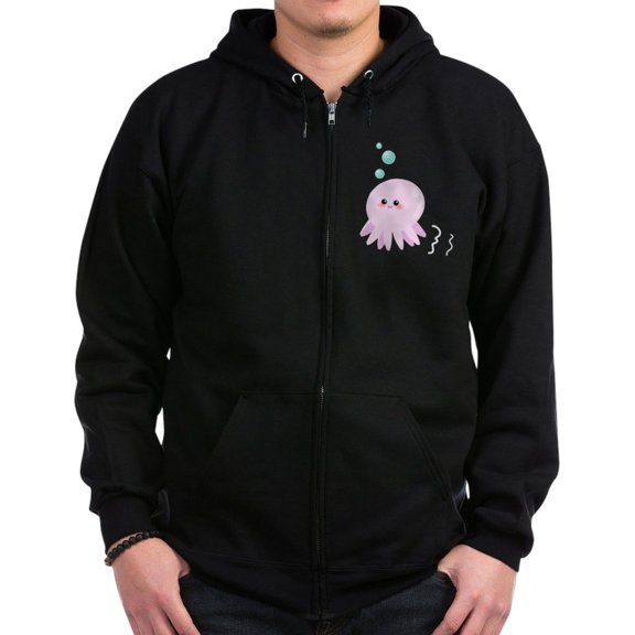 CafePress - Cute Pink Octopus Zip Hoodie - Zip Hoodie, Classic Hooded Sweatshirt with Metal Zipper