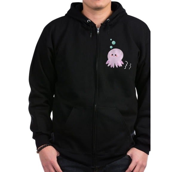CafePress - Cute Pink Octopus Zip Hoodie - Zip Hoodie, Classic Hooded Sweatshirt with Metal Zipper