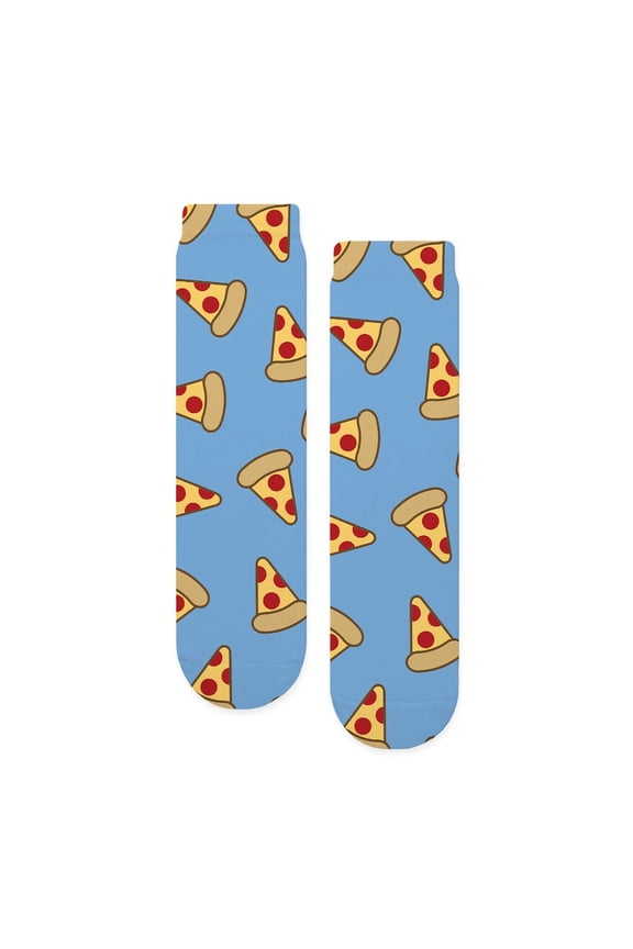 - Cute Pizza Pattern - Unisex Novelty Printed Crew Adult Socks