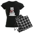 thumbnail image 1 of CafePress - Cute Polar Bear With Red Bow - Women's Dark Pajamas, 1 of 4