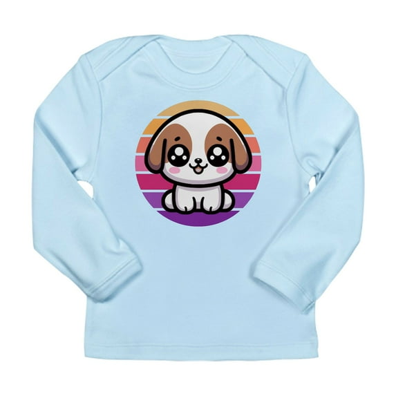 CafePress - Cute Puppy Dog Retro Sunset Long Sleeve T Shirt - Long Sleeve Infant T-Shirt