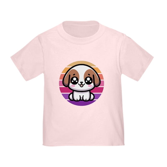 CafePress - Cute Puppy Dog Retro Sunset T Shirt - Cute Toddler T-Shirt, 100% Cotton