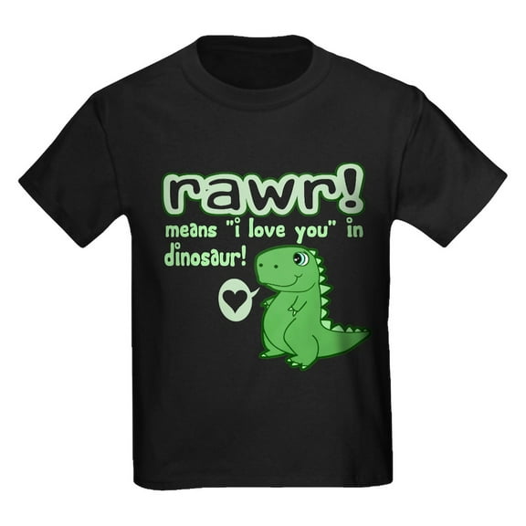 CafePress - Cute! RAWR Means Love Kids Dark T Shirt - Dark T-Shirt Kids XS-XL