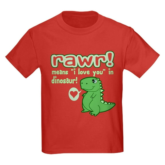 CafePress - Cute! RAWR Means Love Kids Dark T Shirt - Dark T-Shirt Kids XS-XL