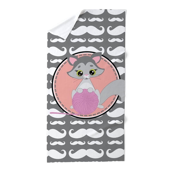 CafePress - Cute Ragdoll Cat Mustache - Large Beach Towel, Soft 30"x60" Towel with Unique Design