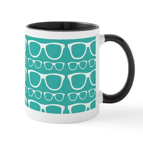 CafePress - Cute Retro Eyeglass Hipster Mug - 11 oz Ceramic Mug - Novelty Coffee Tea Cup
