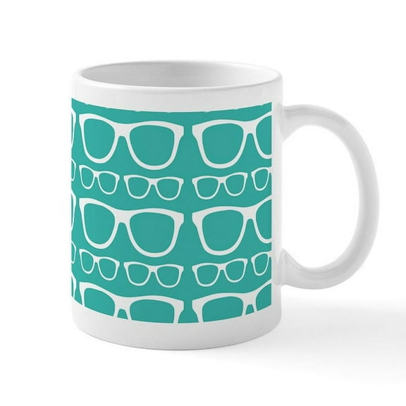 CafePress - Cute Retro Eyeglass Hipster Mug - 11 oz Ceramic Mug - Novelty Coffee Tea Cup