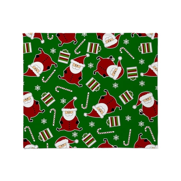CafePress - Cute Round Santa Holiday Pattern Throw Blanket - Soft Fleece Throw Blanket, 50"x60" for All Ages