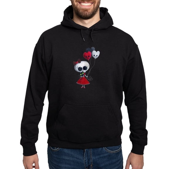 CafePress - Cute Skeleton Girl With Spooky Balloons Hoodie - Pullover Hoodie, Classic, Comfortable Hooded Sweatshirt
