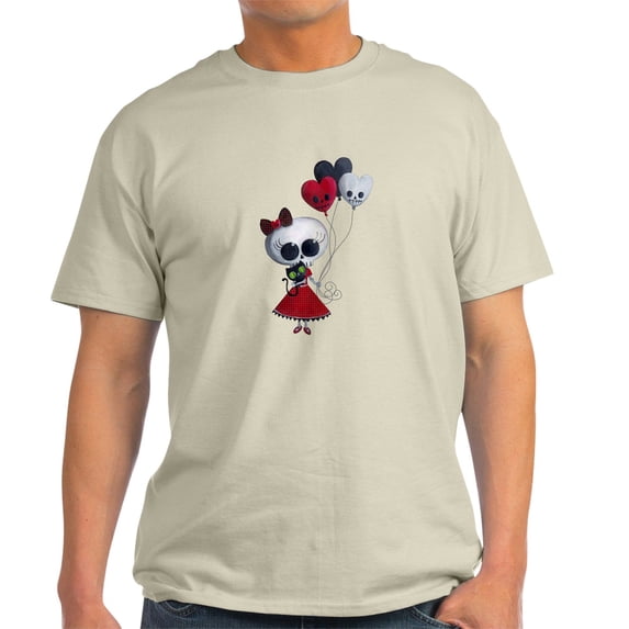 CafePress - Cute Skeleton Girl With Spooky Balloons T Shirt - Men's Classic Graphic T-Shirt