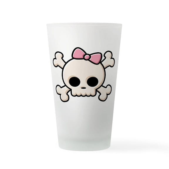 CafePress - Cute Skull Girl Pint Glass - Pint Glass, Drinking Glass, 16 oz. CafePress