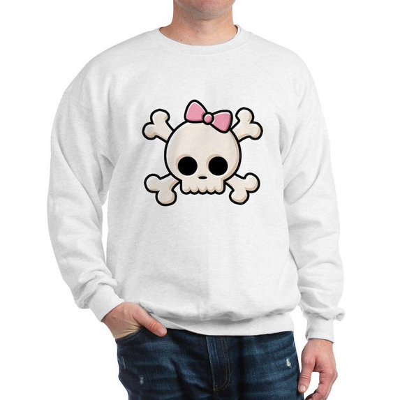 CafePress - Cute Skull Girl Sweatshirt - Crew Neck Sweatshirt