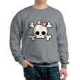 thumbnail image 1 of CafePress - Cute Skull Girl Sweatshirt - Crew Neck Sweatshirt, 1 of 4