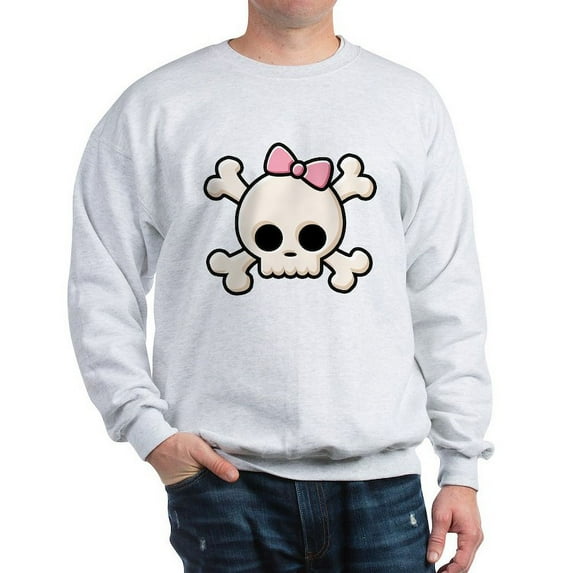 CafePress - Cute Skull Girl Sweatshirt - Crew Neck Sweatshirt