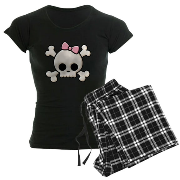 CafePress - Cute Skull Girl Women's Dark Pajamas - Women's Short Sleeve Print T-Shirt and Pants Dark Cotton Pajama Set