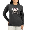 thumbnail image 1 of CafePress - Cute Skull Girl Women's Long Sleeve Dark T Shirt - Women's Long Sleeve Graphic Tee Casual Fit, 1 of 4