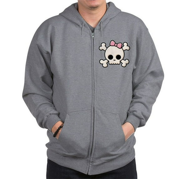 CafePress - Cute Skull Girl Zip Hoodie - Zip Hoodie, Classic Hooded Sweatshirt with Metal Zipper