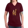 thumbnail image 1 of CafePress - Cute Sloth Riding Llama - Women's V-Neck Dark T-Shirt, 1 of 1