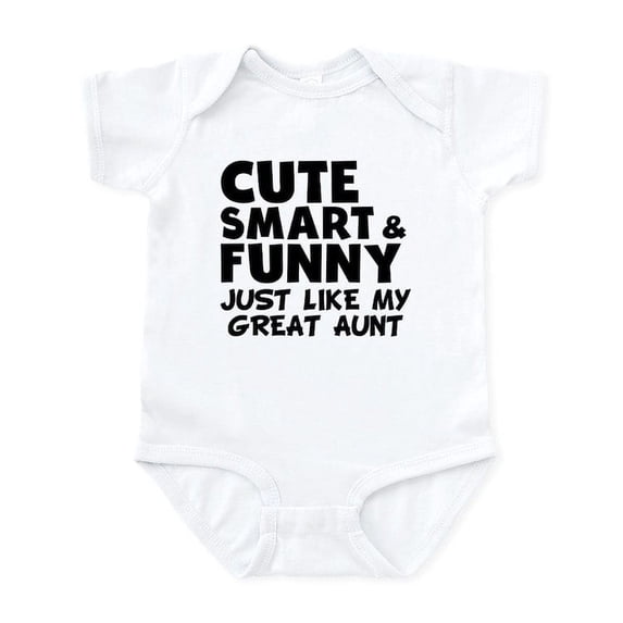 CafePress - Cute Smart And Funny Like My Great Aunt Body Suit - Baby Light Bodysuit, Size Newborn - 24 Months
