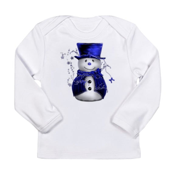 CafePress - Cute Snowman In Blue Velvet Long Sleeve Infant T S - Long Sleeve Infant T-Shirt