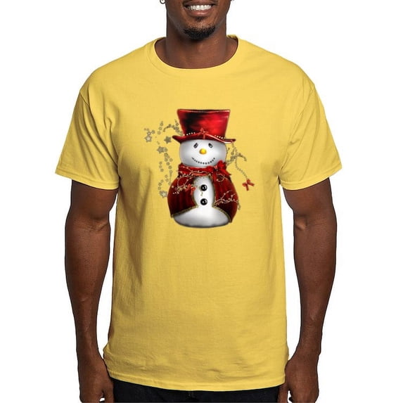 CafePress - Cute Snowman In Red Velvet Light T Shirt - Men's Classic Graphic T-Shirt