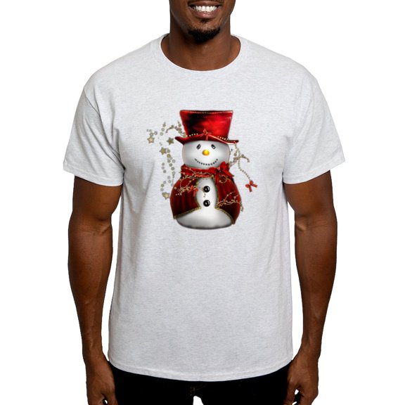 CafePress - Cute Snowman In Red Velvet Light T Shirt - Men's Classic Graphic T-Shirt
