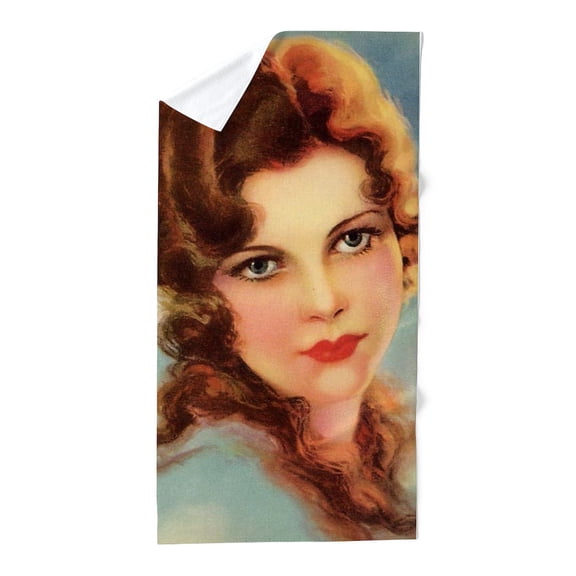 CafePress - Cute Vintage Girl - Large Beach Towel, Soft 30"x60" Towel with Unique Design