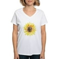 thumbnail image 1 of CafePress - Cute Yellow Sunflower T Shirt - Womens Cotton V-Neck T-shirt, 1 of 4