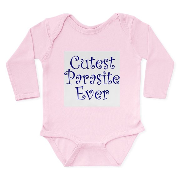 CafePress - Cutest Parasite Copy Body Suit - Long Sleeve Cotton Baby Bodysuit