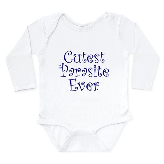 CafePress - Cutest Parasite Copy Body Suit - Long Sleeve Cotton Baby Bodysuit