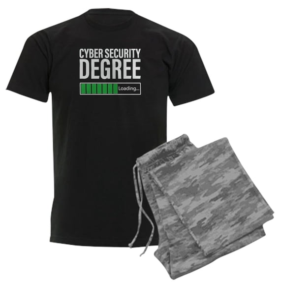 CafePress - Cyber Security Degree Loading Pajamas - Men's Dark Loose Fit Cotton Pajama Set