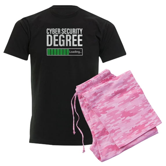 CafePress - Cyber Security Degree Loading Pajamas - Men's Dark Loose Fit Cotton Pajama Set