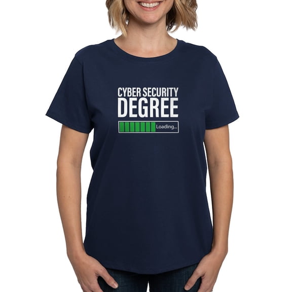 CafePress - Cyber Security Degree Loading T Shirt - Women's Traditional Fit Dark T-Shirt