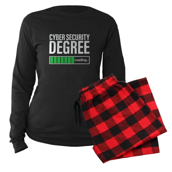 CafePress - Cyber Security Degree Loading - Women's Long Sleeve Dark Pajamas