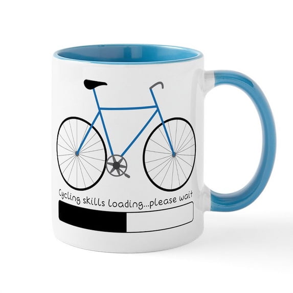 CafePress - Cycling Skills Loading - 11 oz Ceramic Mug - Novelty Coffee Tea Cup